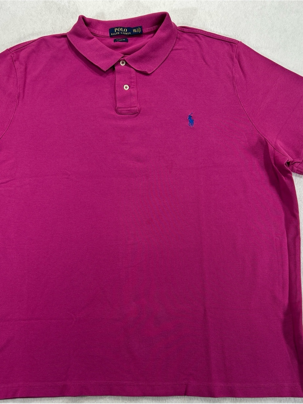 Polo by Ralph Lauren Bright Magenta Short-Sleeve Polo with Blue Pony